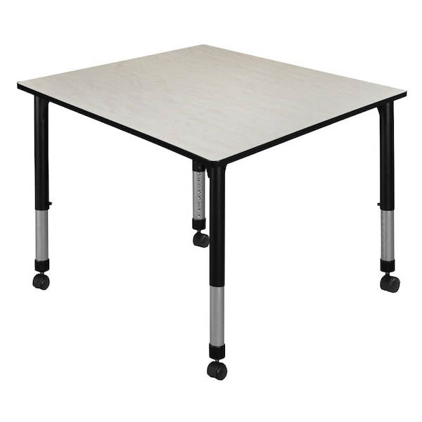 Regency Square Mobile Tables, 48 W, 48 L, 23-34 H, Wood, Metal, Maple TB4848PLAPCBK - main